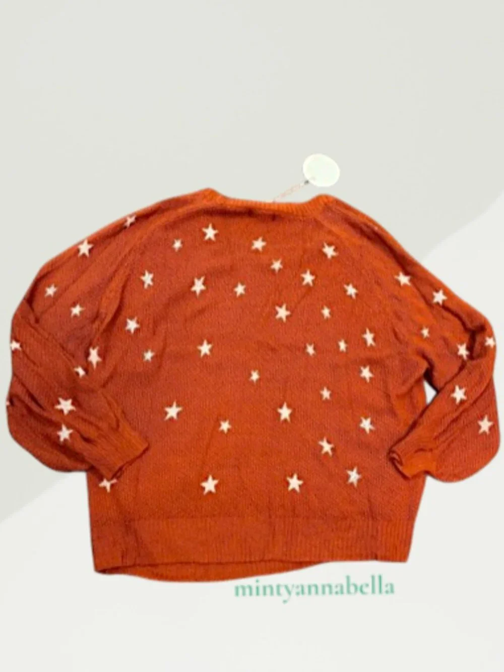 Umgee Star Print V-Neck Sweater